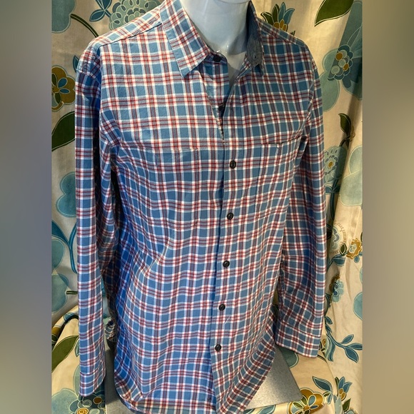 L.L. Bean Mens Size M Traditional Fit Heavy Plaid Shirt Long Sleeve Button Blue - Picture 6 of 8